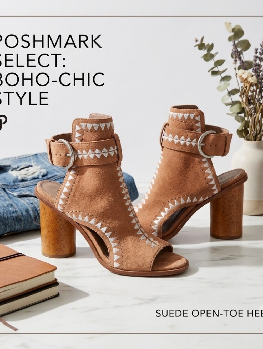 Bernardo Heels Open Toe Leather Brown Bohemian